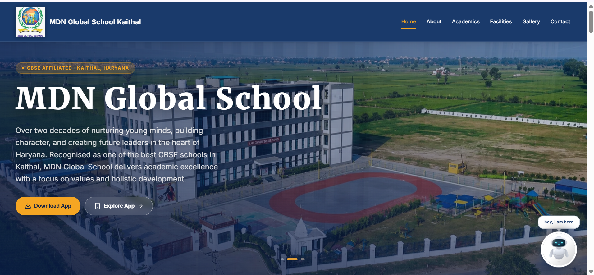 MDN Global School website built with vibe coding by Chetna Ravish in Kaithal