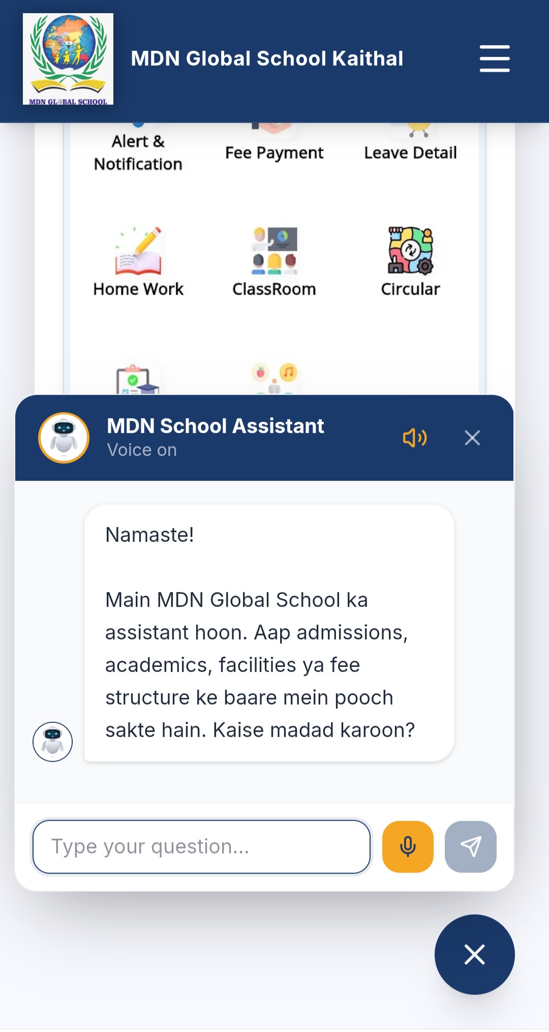 MDN Global School — Admission Chatbot