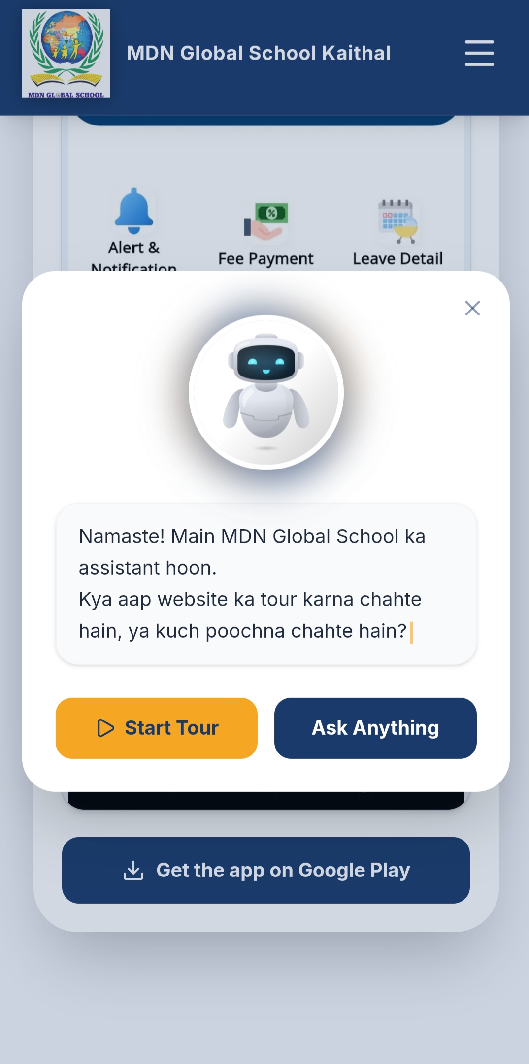MDN Global School — AI Robot assistant